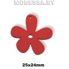 Украшение деревянное "Цветок-2" Ц:Красный 26х25мм