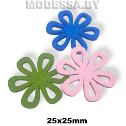 Украшения деревянные "Цветок" 25х25мм