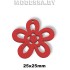 Украшение декор. дерев. Цветок с кругл.серед. ц: Красный 25х25мм