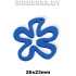 Украшение декор. дерев. Цветок фигурн ц: Синий 26х23мм