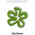 Украшение декор. дерев. Цветок фигурн ц: Зеленый 26х23мм