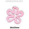Украшение декор. дерев. Цветок фигурн ц: Розовый 26х23мм