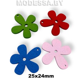 Украшения деревянные "Цветок-2" 26х25мм