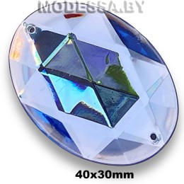 2660 Стразы 40х30мм Ц:6 Голубой 