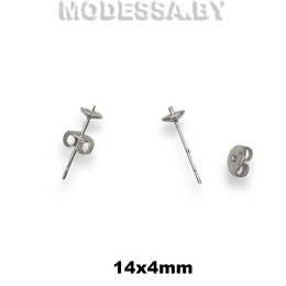 00401 Швензы для серёжек 14х4мм Ц:Никель 
