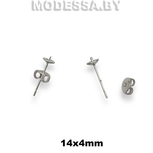 00401 Швензы для серёжек 14х4мм Ц:Никель 