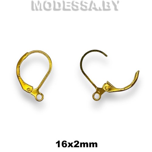 8830.065 Швензы для серёжек 16х2мм Ц:Золото