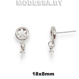 8830.12 Швензы для серёжек 18х8мм Ц:Серебро