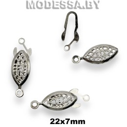 0308 Застёжка для бус 22х7мм Ц:Никель 