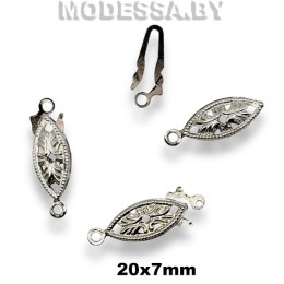 1504 Застежка для бус 20х7мм Ц:Никель 