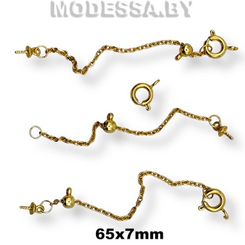 8830.26 Заготовка для бижутерии 65х7мм Ц:Золото