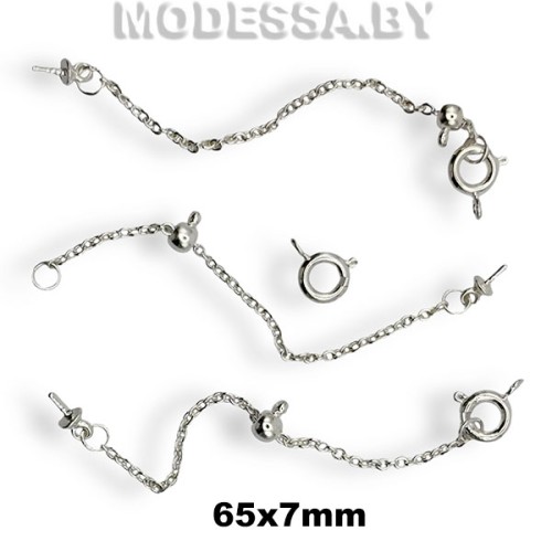 8830.26 Заготовка для бижутерии 65х7мм Ц:Серебро