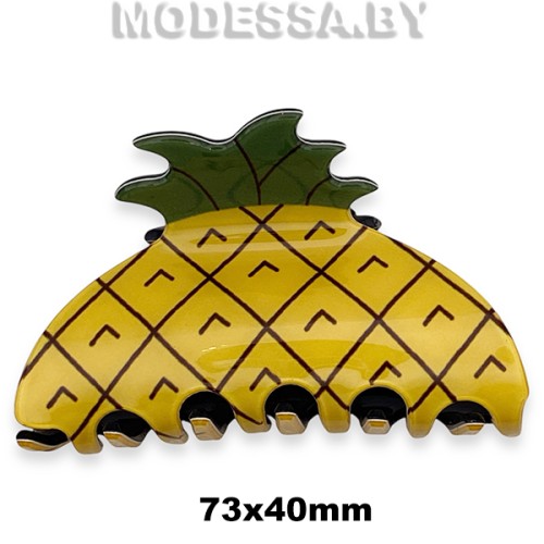 153 А Зажим для волос "Ананас" Ц:Жёлтый 