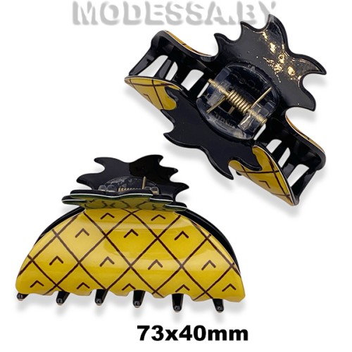 153 А Зажим для волос "Ананас" Ц:Жёлтый 