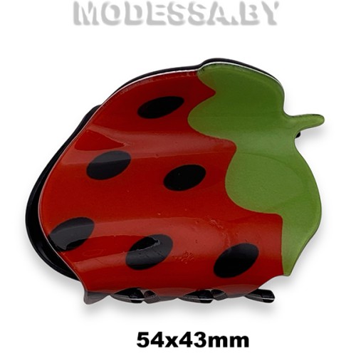 153 А Зажим для волос "Клубника" Ц:Красный