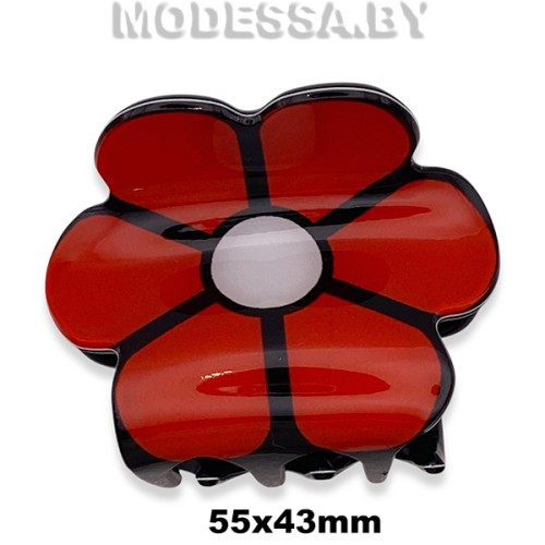 153 А Зажим для волос "Цветок" Ц:Красный 