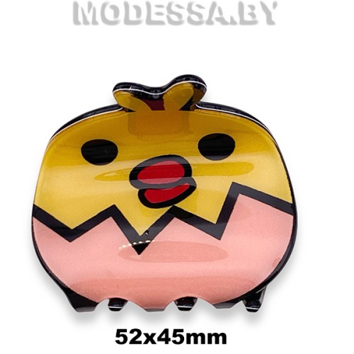 153 А Зажим для волос "Цыплята" Ц:Розовый