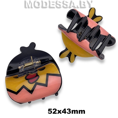 153 А Зажим для волос "Цыплята" Ц:Розовый