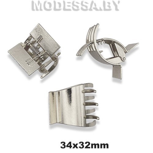 185 А Зажим для волос Ц:Серебро 