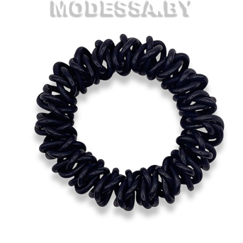 035В Резинка для волос спираль Ц:Чёрный