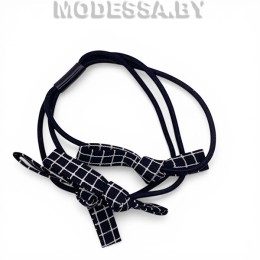 05.4 Резинка для волос "Клетка" Ц:2 Чёрно-белый