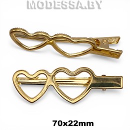 8525.45 Заготовка для заколки 70х22мм Ц:Золото 