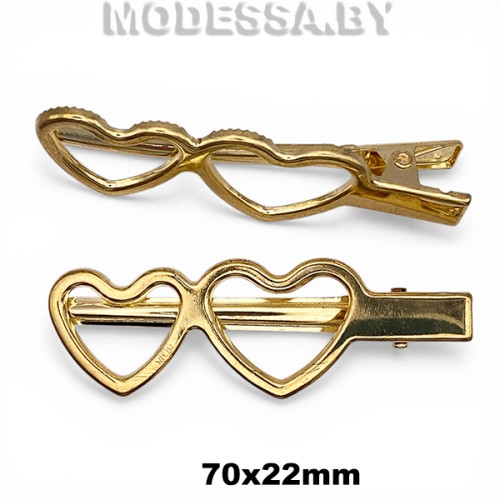 8525.45 Заготовка для заколки 70х22мм Ц:Золото 