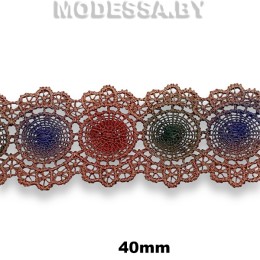 088R Кружево синтетич. 40мм Ц:Т.Розовый