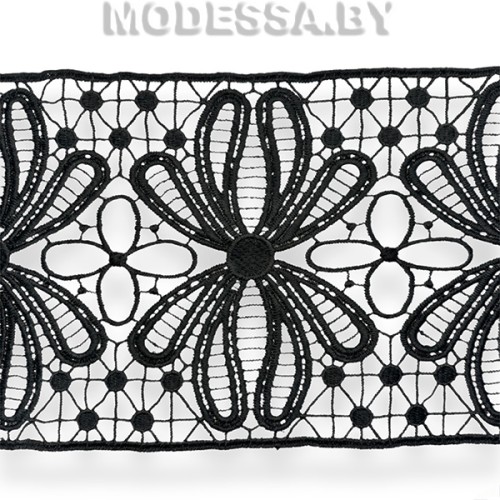 10063-11GM Кружево синтетич. 145мм Ц:Чёрный 