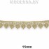 1062 КМС Кружево синт. 15мм Ц:2007 Бежевый