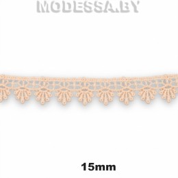 1062 КМС Кружево синт. 15мм Ц:2052 Персиковый