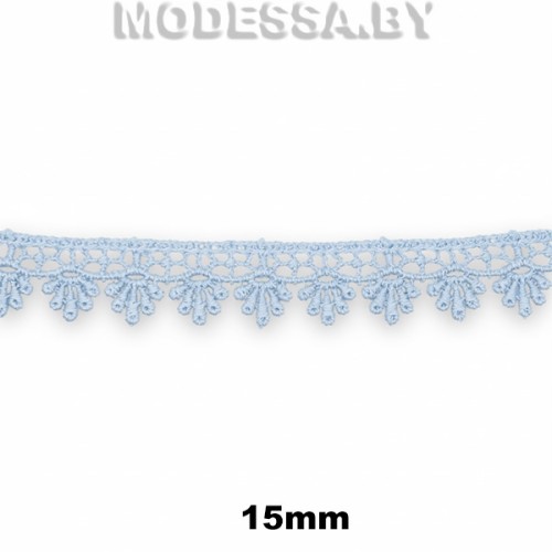 1062 КМС Кружево синт. 15мм Ц:286 Голубой