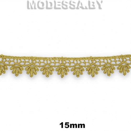 1062 КМС Кружево синт. 15мм Ц:517 Оливковый