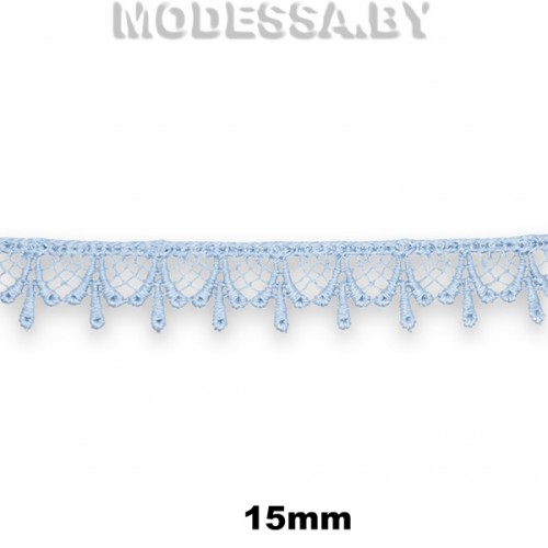 1063 КМС Кружево синтетич. 15мм Ц:286 Голубой