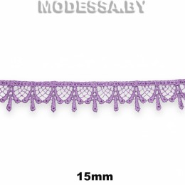 1063 КМС Кружево синтетич. 15мм Ц:349 Сиреневый
