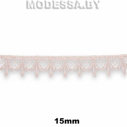 1063 КМС Кружево синтетич. 15мм Ц:439 Пудра