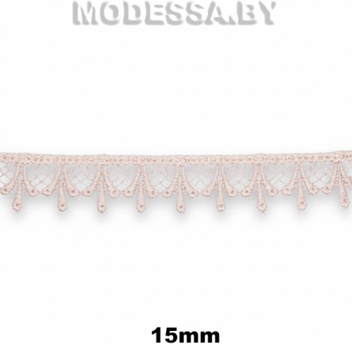 1063 КМС Кружево синтетич. 15мм Ц:439 Пудра