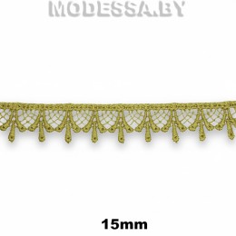 1063 КМС Кружево синтетич. 15мм Ц:517 Оливковый