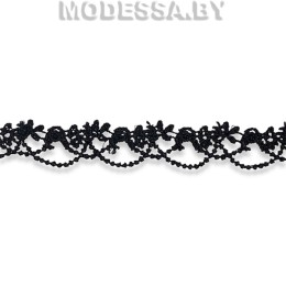 107 Кружево синтетическое 20мм Ц:Чёрный