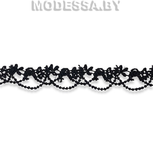 107 Кружево синтетическое 20мм Ц:Чёрный