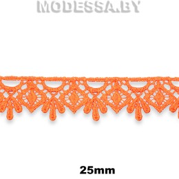 1096 КМС Кружево синтетич. 25мм Ц:2036 Оранжевый