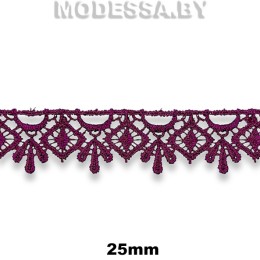 1096 КМС Кружево синтетич. 25мм Ц:2083 Бордовый