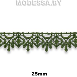 1096 КМС Кружево синтетич. 25мм Ц:2116 Зелёный