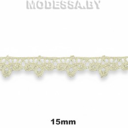 1228 Кружево синтетич. 15мм Ц:Бежевый