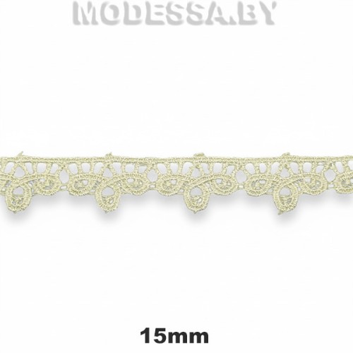 1228 Кружево синтетич. 15мм Ц:Бежевый
