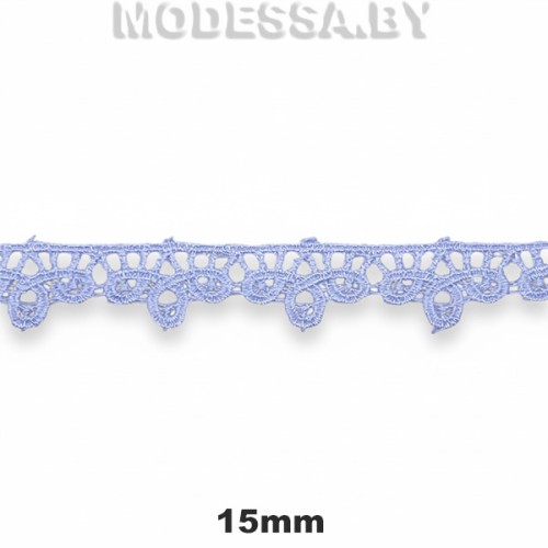 1228 Кружево синтетич. 15мм Ц:Голубой