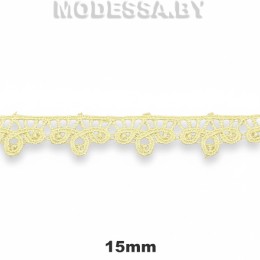 1228 Кружево синтетич. 15мм Ц:Жёлтый