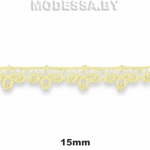 1228 Кружево синтетич. 15мм Ц:Жёлтый
