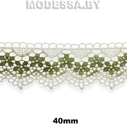 1229 Кружево синтетическое 40мм Ц:Зелёный 