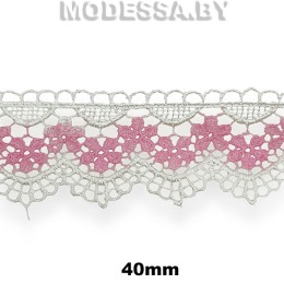 1229 Кружево синтетическое 40мм Ц:Розовый 